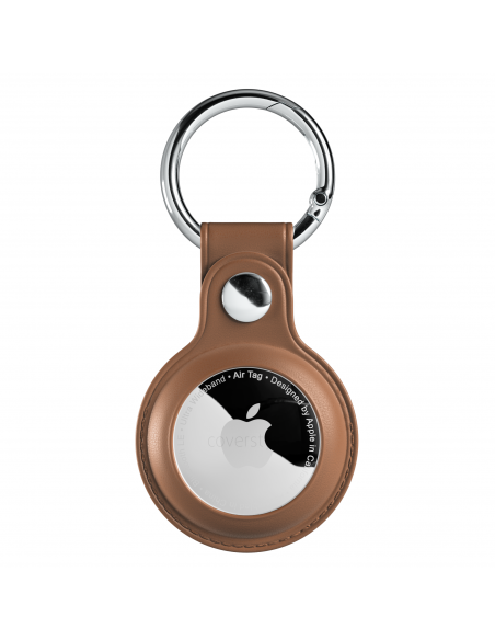AirLeath® - Portachiavi in Ecopelle per AirTag - Marrone