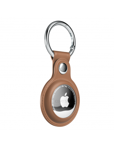AirLeath® - Portachiavi in Ecopelle per AirTag - Marrone