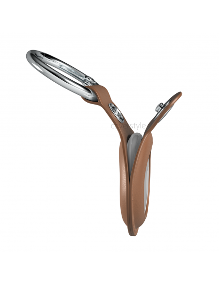 AirLeath® - Portachiavi in Ecopelle per AirTag - Marrone