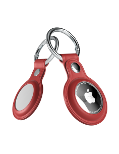 AirLeath® - Portachiavi in Ecopelle per AirTag - Rosso