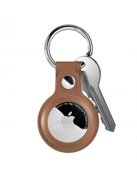 AirLeath® - Portachiavi in Ecopelle per AirTag - Marrone