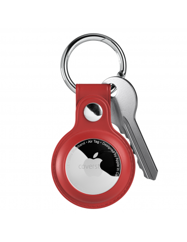 AirLeath® - Portachiavi in Ecopelle per AirTag - Rosso