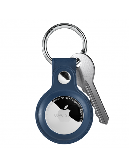 AirLeath® - Portachiavi in Ecopelle per AirTag - Blu