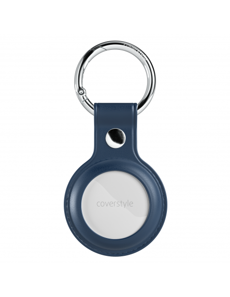 AirLeath® - Portachiavi in Ecopelle per AirTag - Blu