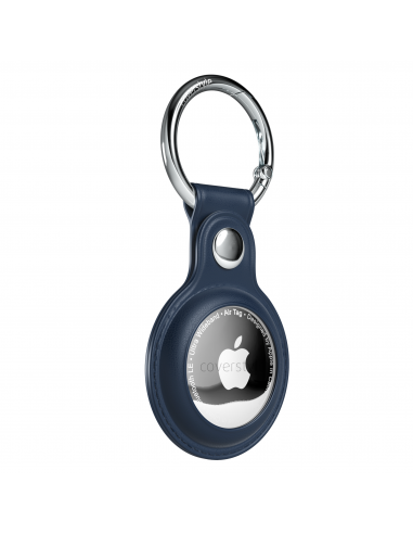 AirLeath® - Portachiavi in Ecopelle per AirTag - Blu