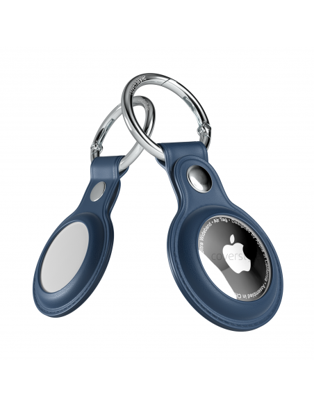 AirLeath® - Portachiavi in Ecopelle per AirTag - Blu