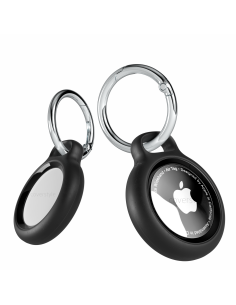 AirLock® - Portachiavi in Policarbonato a Chiusura Sicura per AirTag - Nero
