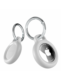 AirLock® - Portachiavi in Policarbonato a Chiusura Sicura per AirTag - Bianco