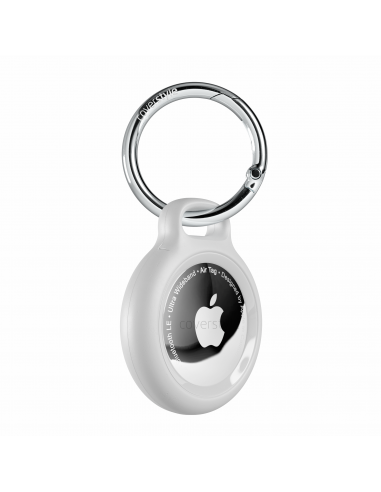 AirLock® - Portachiavi in Policarbonato a Chiusura Sicura per AirTag - Bianco