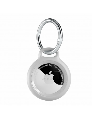 AirLock® - Portachiavi in Policarbonato a Chiusura Sicura per AirTag - Bianco