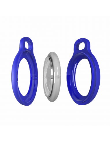 AirLock® - Portachiavi in Policarbonato a Chiusura Sicura per AirTag - Blu