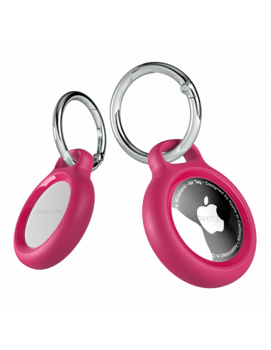 AirLock® - Portachiavi in Policarbonato a Chiusura Sicura per AirTag - Rosa