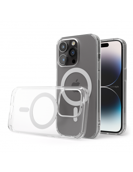 Cover Antiurto TPU+PC con MagSafe per iPhone 14 Pro Max Trasparente - UltraFlex PRO®