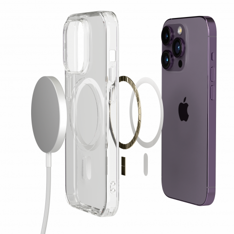 Cover Antiurto TPU+PC con MagSafe per iPhone 14 Pro Max Trasparente - UltraFlex PRO®