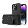 Cover in Eco Pelle Nera per iPhone 14 Pro Max + Supporto MagSafe - LeatherSoft PRO®
