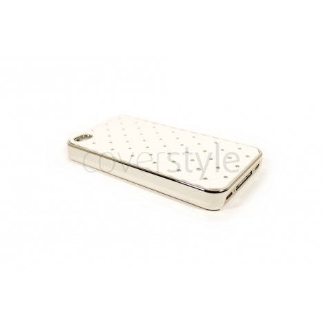 Custodia con Brillanti per iPhone 4/4S - Bianco