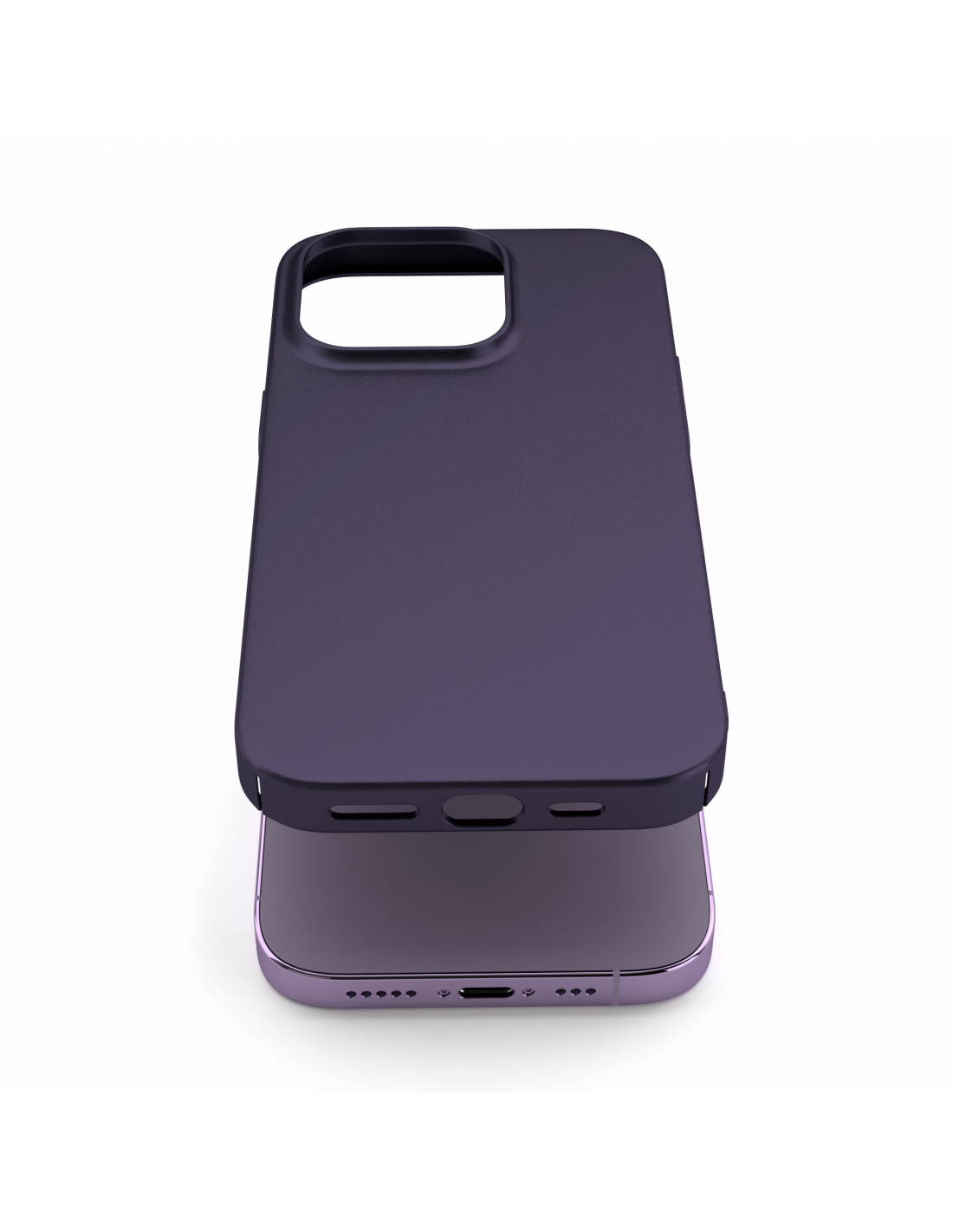 Cover per iPhone 14 Pro Max, in Silicone Semi-rigido Soft-touch - Viola Chiaro - Italiano