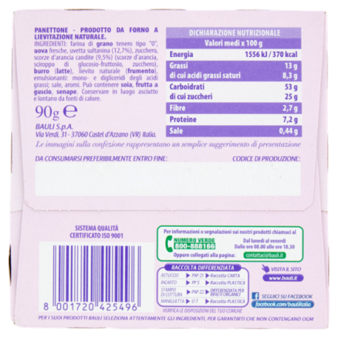 Mini Panettone Bauli 90gr