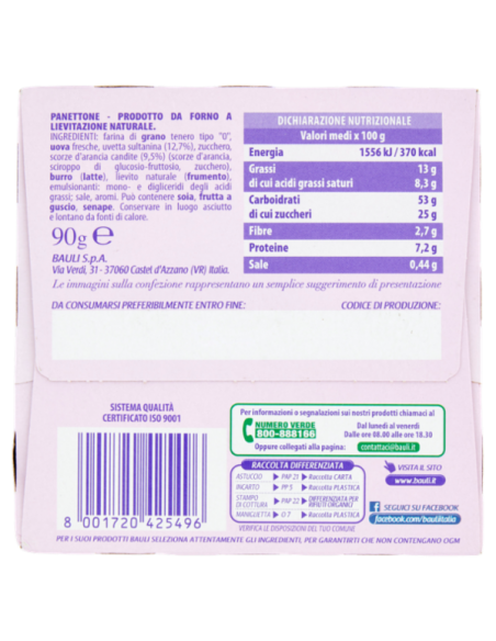 Mini Panettone Bauli 90gr