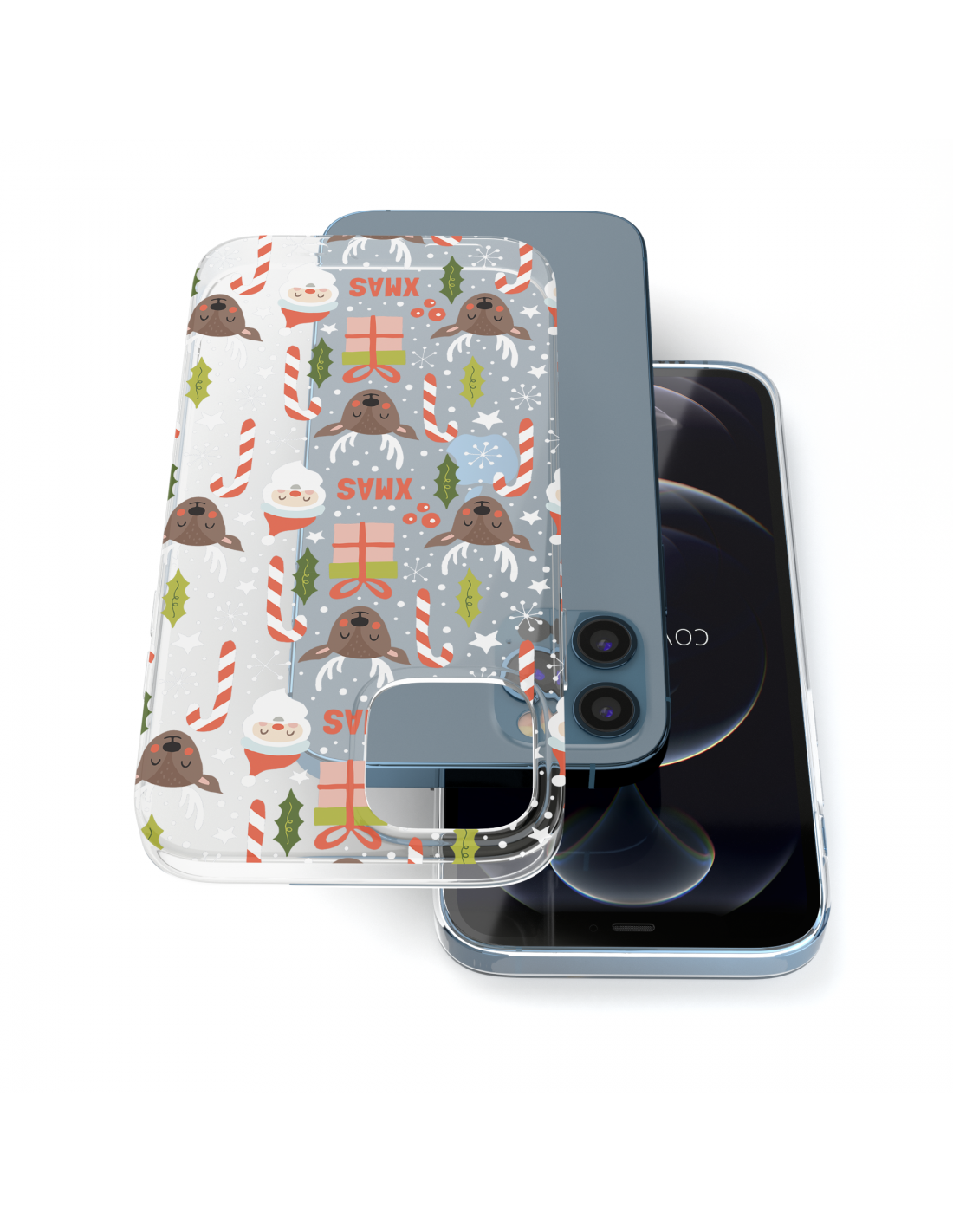 CUSTODIA COVER MORBIDA IN TPU SILICONE PER IPHONE X / XS / XS MAX / XR NATALE