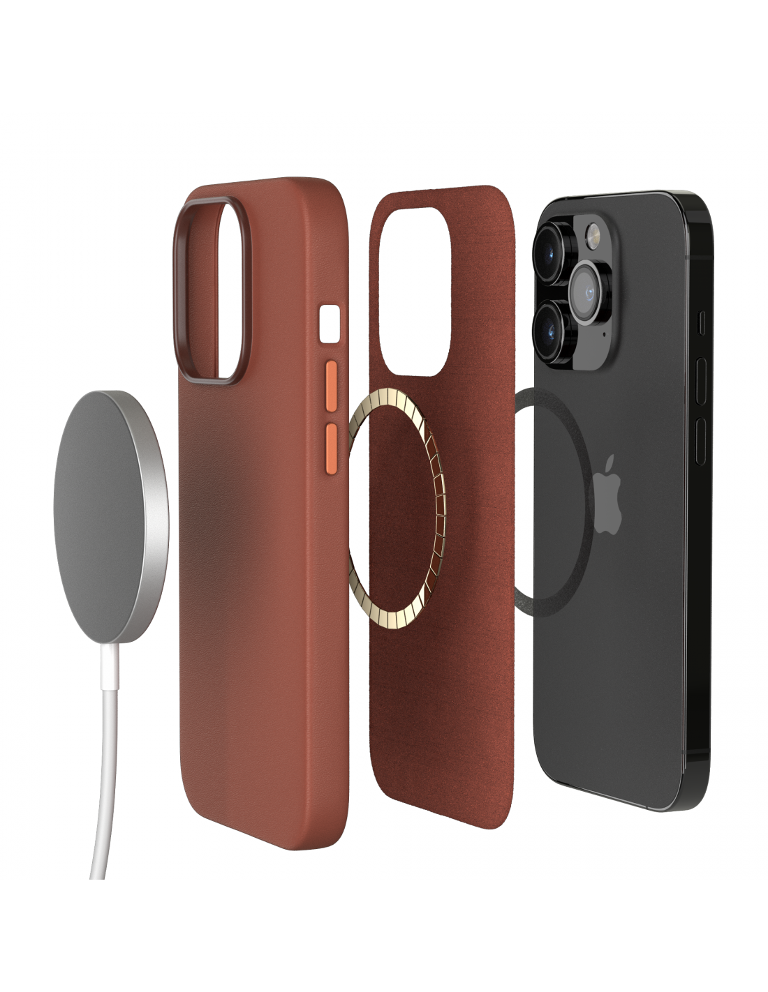 Custodia Portafoglio In Pelle Per IPhone 14 Pro: Magnetica, Con Supporto E Slot Per Carte, Colore Marrone - 4