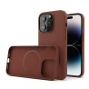 Cover in Eco Pelle Marrone per iPhone 14 Pro + Supporto MagSafe - LeatherSoft PRO®