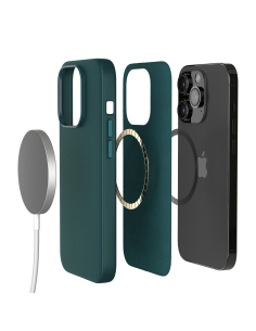 Custodia In Pelle PU Premium Per IPhone 14 Pro - Morbida, Sottile E Antiscivolo - Cover Antiurto Con Design Vintage E Finestra Sul Logo (Marrone)