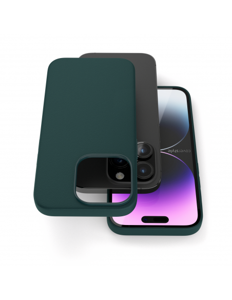 Cover in Eco Pelle Verde per iPhone 14 Pro Max + Supporto MagSafe - LeatherSoft PRO®