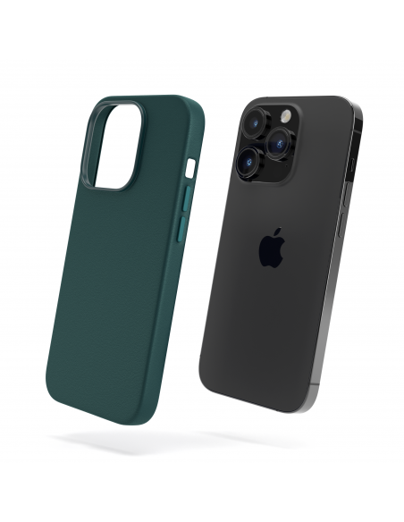 Cover in Eco Pelle Verde per iPhone 14 Pro Max + Supporto MagSafe - LeatherSoft PRO®