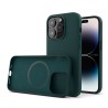Cover in Eco Pelle Verde per iPhone 14 Pro Max + Supporto MagSafe - LeatherSoft PRO®