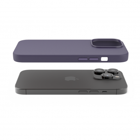 Cover in Eco Pelle Viola per iPhone 14 Pro + Supporto MagSafe - LeatherSoft PRO®