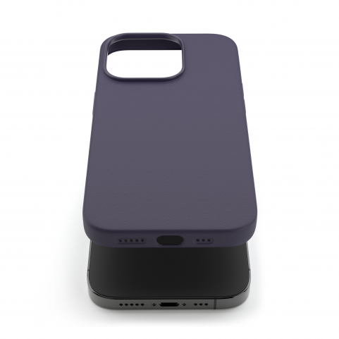 Cover in Eco Pelle Viola per iPhone 14 Pro + Supporto MagSafe - LeatherSoft PRO®