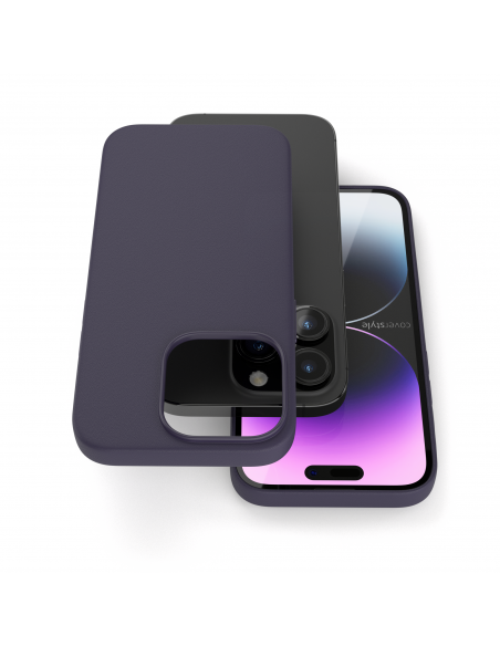 Cover in Eco Pelle Viola per iPhone 14 Pro + Supporto MagSafe - LeatherSoft PRO®