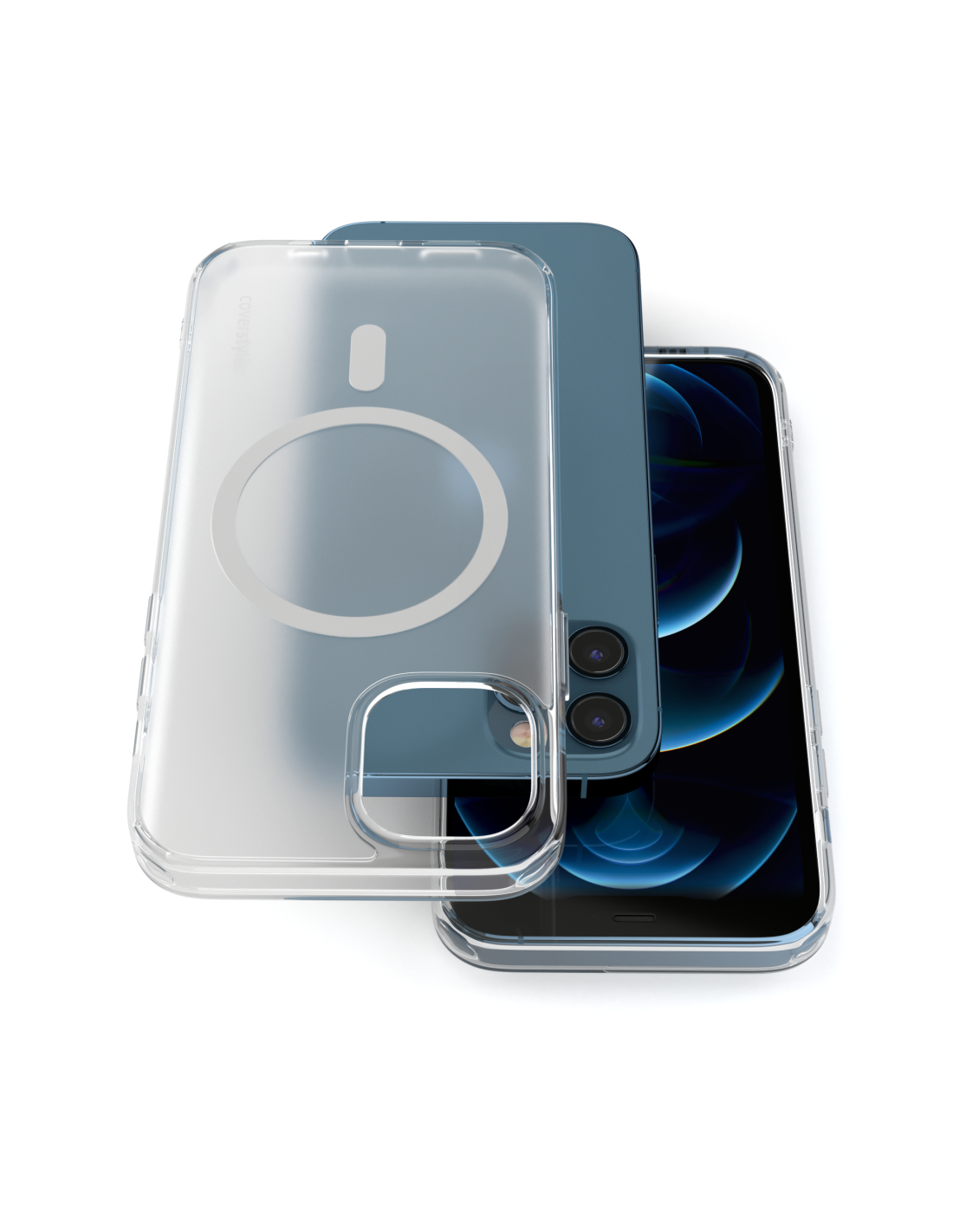 Cover Per IPhone 13 Trasparente Con 2 Vetri Temperati – Anti-ingiallimento, Antiurto, Ricarica Wireless