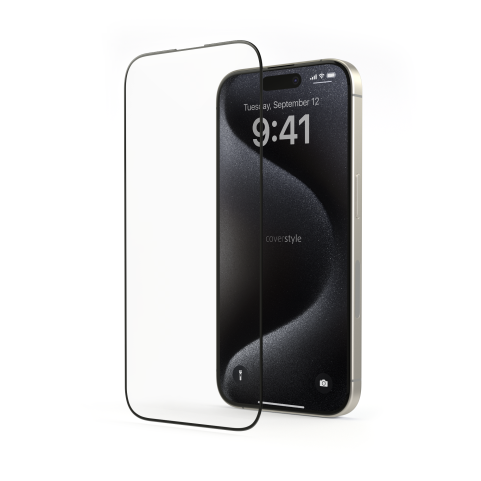 2x HyperGlass 3D® - Pellicola in Vetro Temperato 3D per iPhone 15 Pro Max - Nero - 2 Pezzi