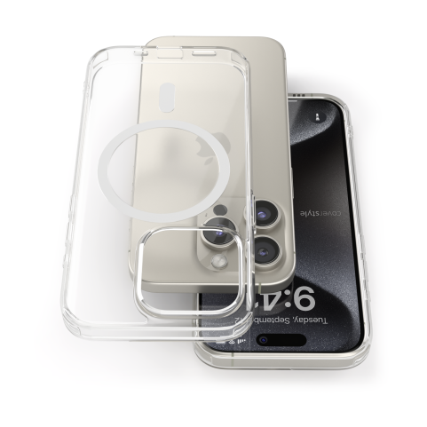 Cover Antiurto TPU+PC con MagSafe per iPhone 15 Pro Trasparente - UltraFlex PRO®