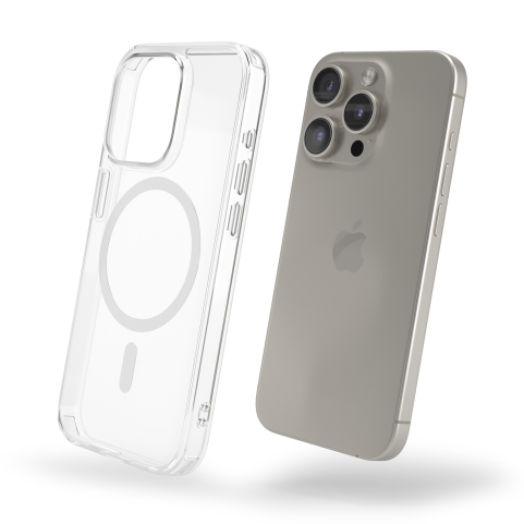 Cover Antiurto TPU+PC con MagSafe per iPhone 15 Pro Trasparente - UltraFlex PRO®