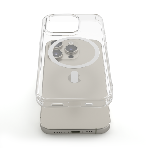 Cover Antiurto TPU+PC con MagSafe per iPhone 15 Pro Trasparente - UltraFlex PRO®