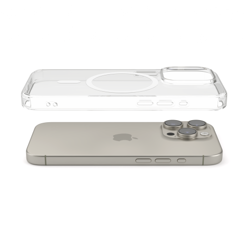 Cover Antiurto TPU+PC con MagSafe per iPhone 15 Pro Trasparente - UltraFlex PRO®