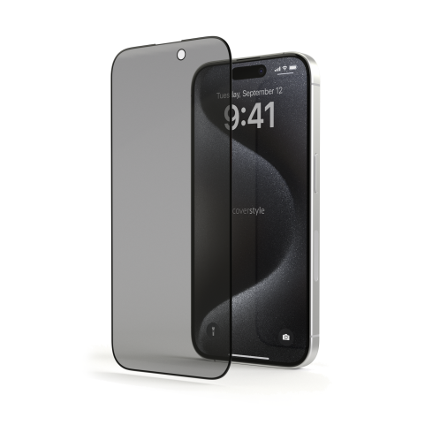 2x HyperGlass 3D PRIVACY® - Pellicola in Vetro Temperato 3D per iPhone 15 Pro - Privacy