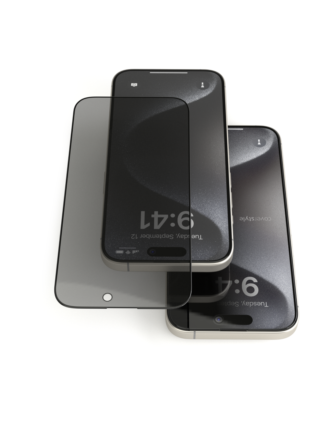 Pellicola Privacy in Vetro Temperato 3D per iPhone 15 Pro (6.1