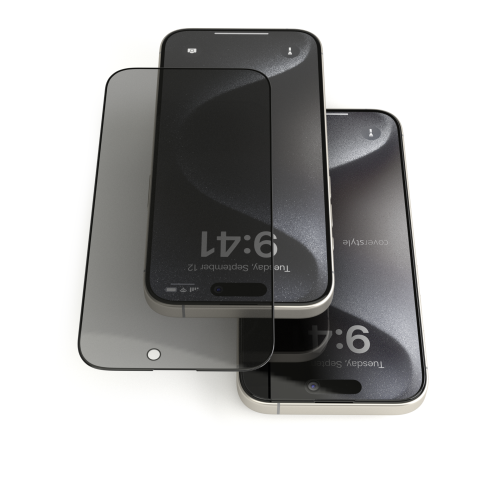 Kit 2x Pellicola Privacy in Vetro Temperato 3D per iPhone 15 Pro Max (6.7") - HyperGlass 3D®