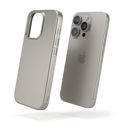 Cover Titanio Naturale Opaco per iPhone 15 Pro Max - UltraSoft®