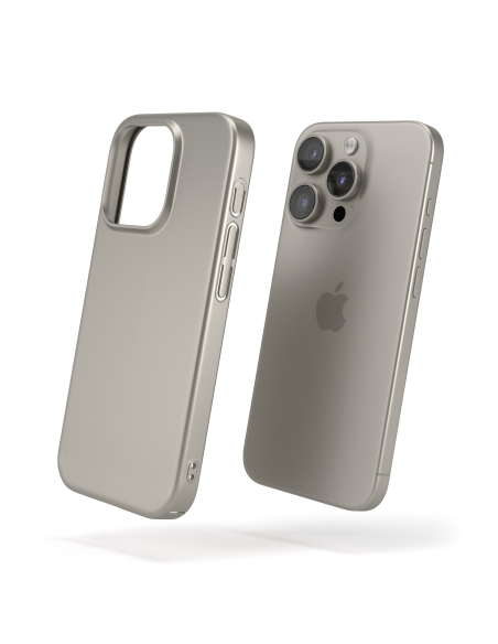 Cover Titanio Naturale Opaco per iPhone 15 Pro Max - UltraSoft®