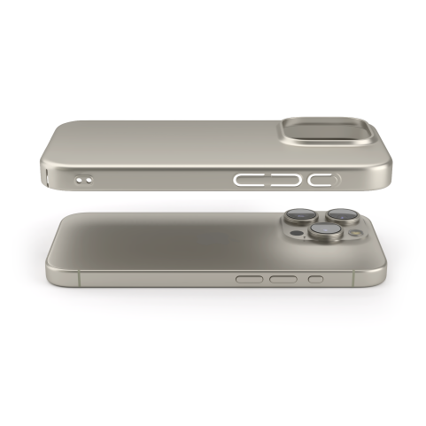 Cover Titanio Naturale Opaco per iPhone 15 Pro Max - UltraSoft®