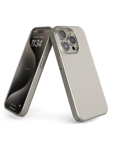 Cover Titanio Naturale Opaco per iPhone 15 Pro Max - UltraSoft®