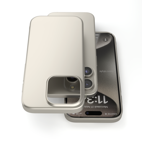 Cover Titanio Naturale Opaco per iPhone 15 Pro Max - UltraSoft®